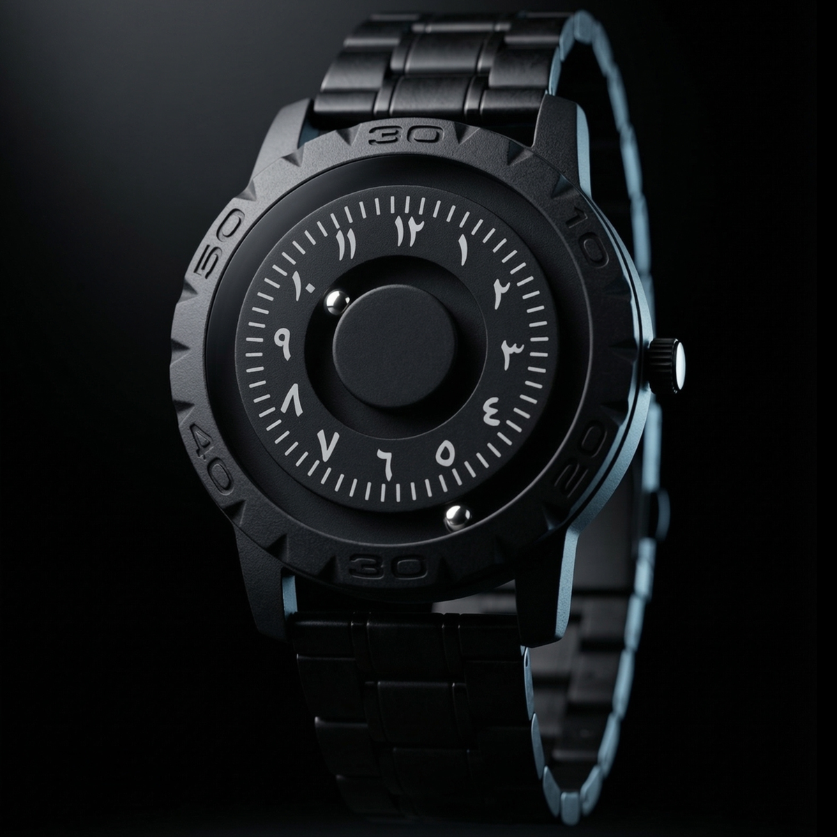 Magneto Metal Arabic Black Watch