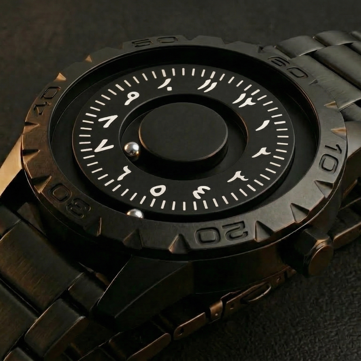 Magneto Metal Arabic Black Watch