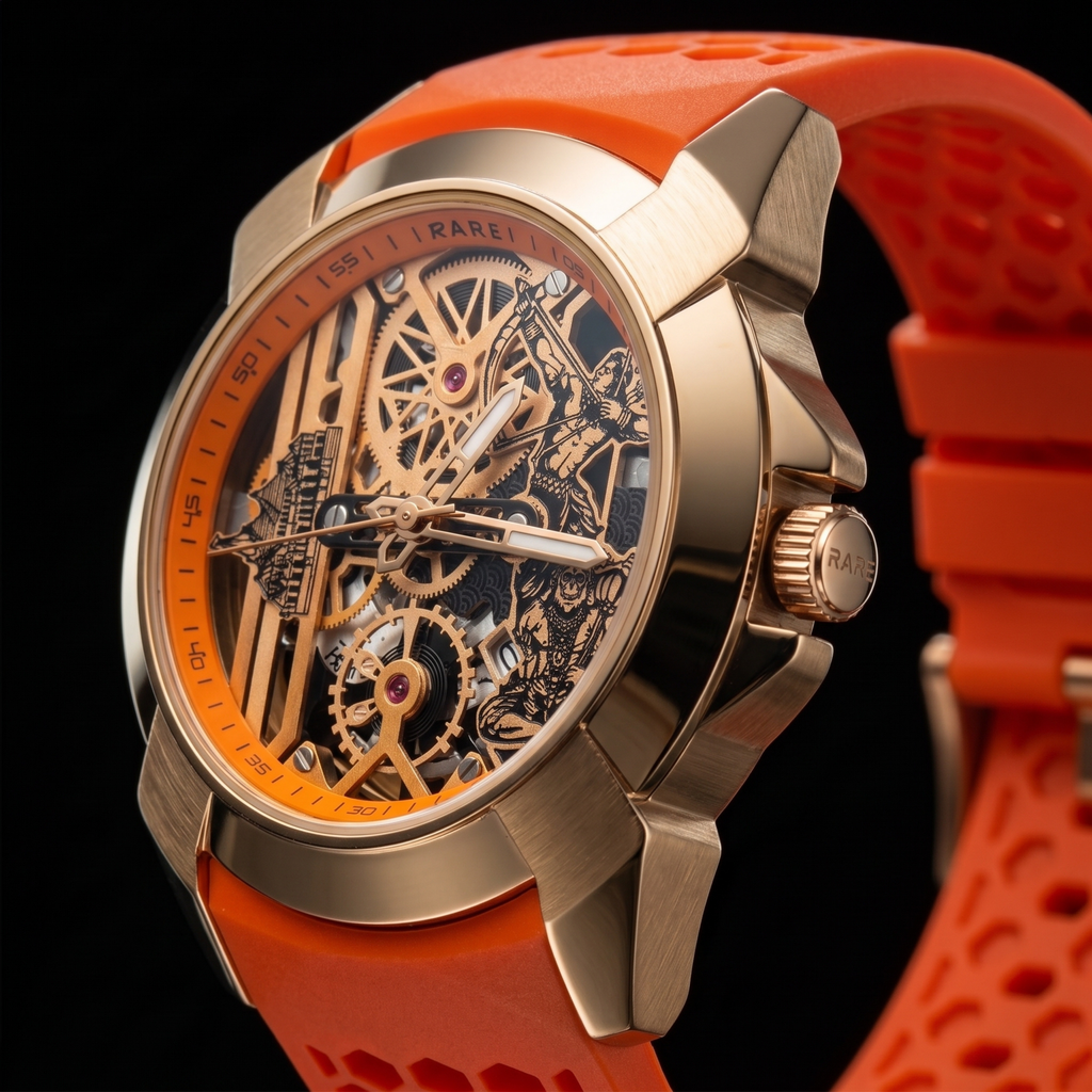 Raghunandan Gold With Silicone Orange S