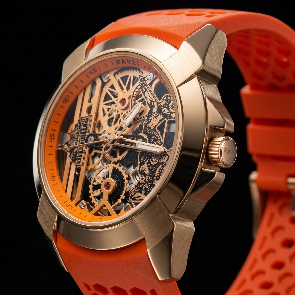 Raghunandan Gold With Silicone Orange S