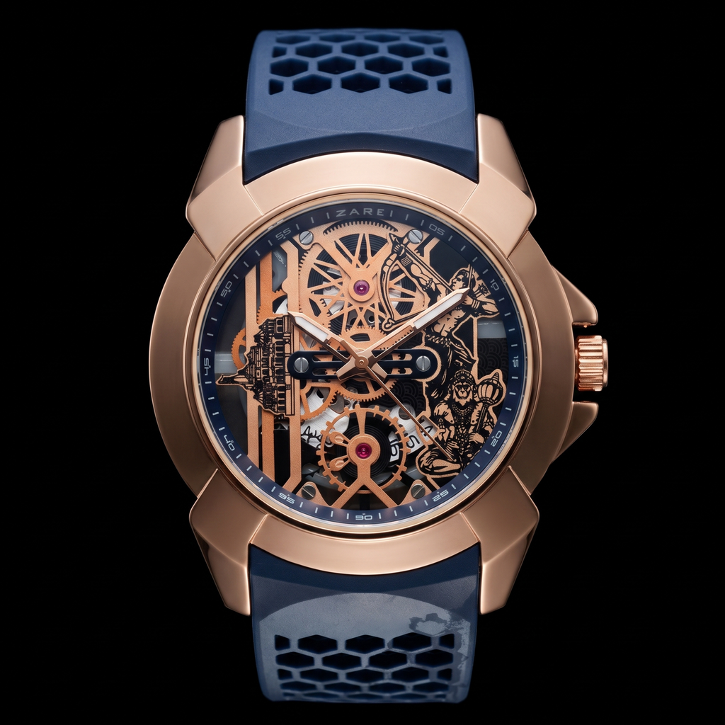Raghunandan Gold With Silicone Blue S