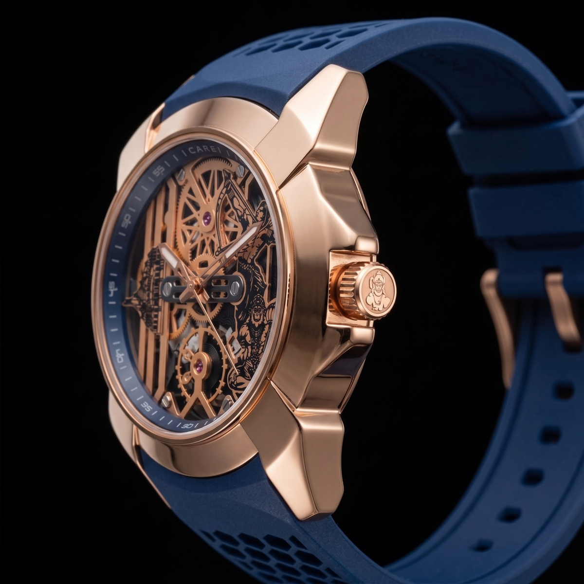 Raghunandan Gold With Silicone Blue S