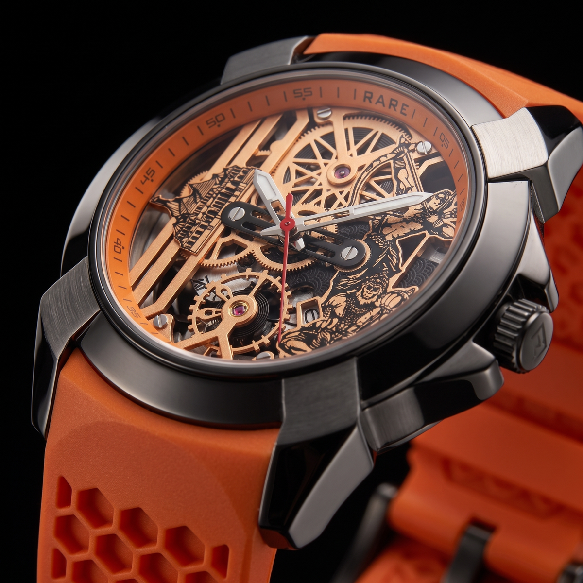 Raghunandan Black With Silicone Orange S
