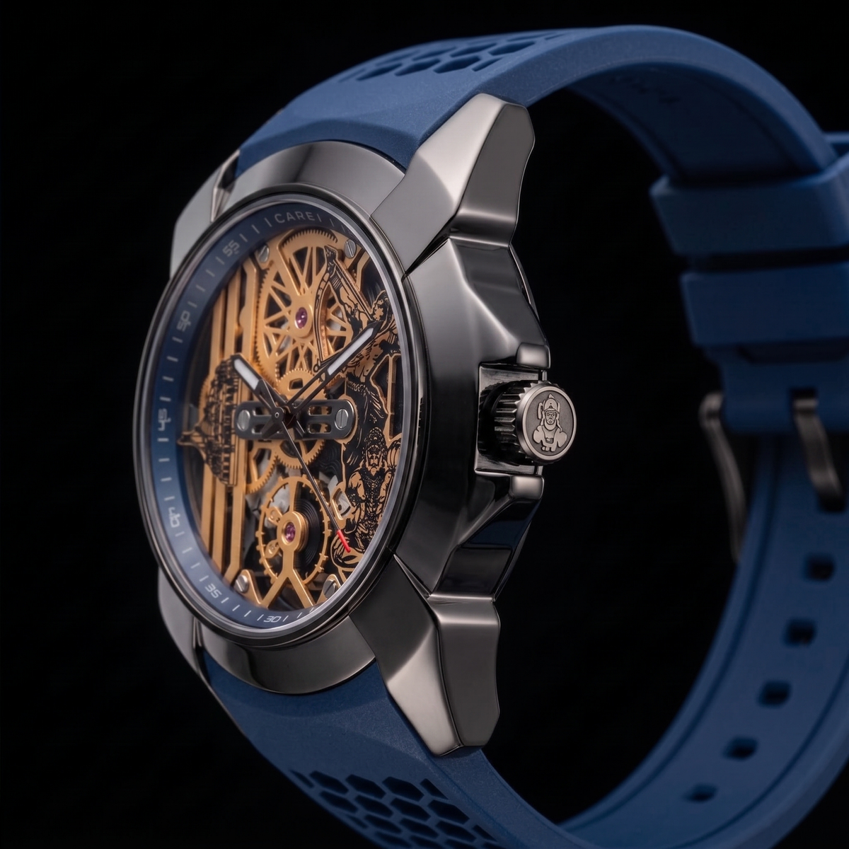 Raghunandan Black With Silicone Blue S