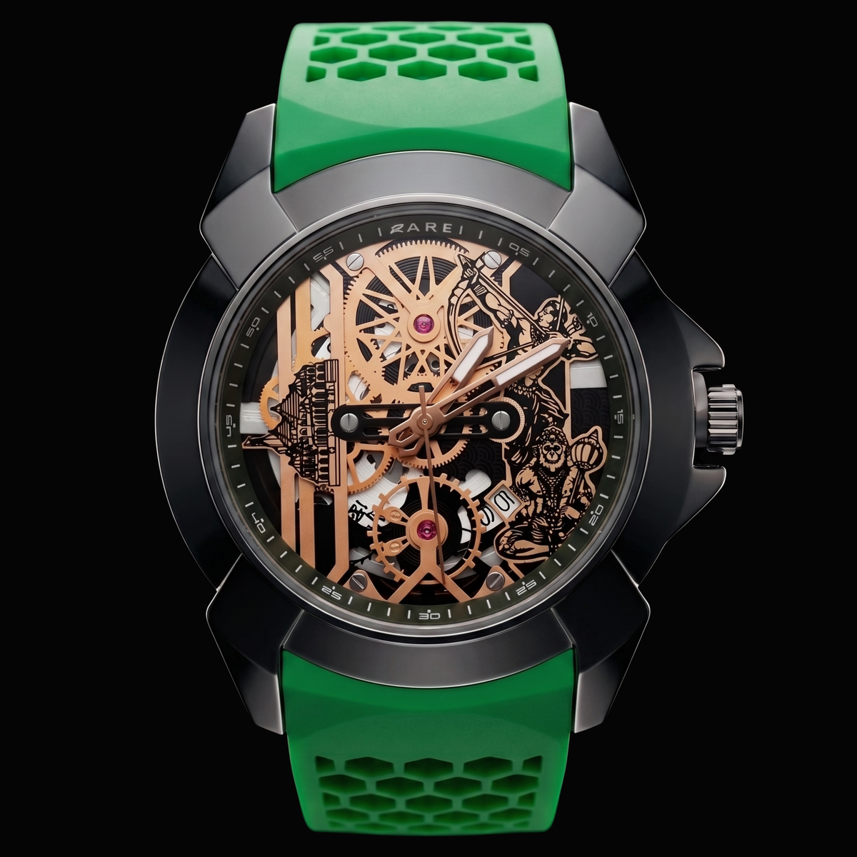 Raghunandan Black With Silicone Green S