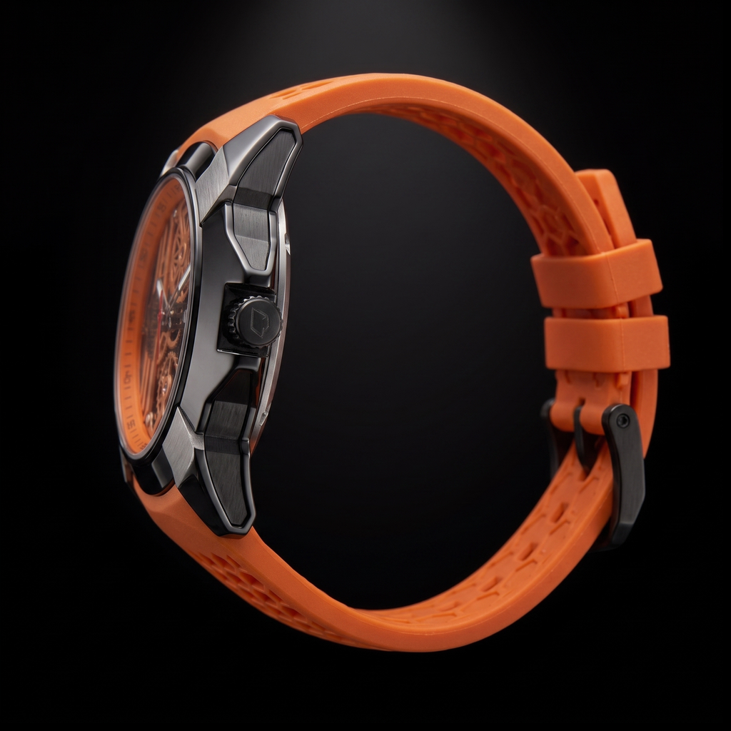 Raghunandan Black With Silicone Orange S