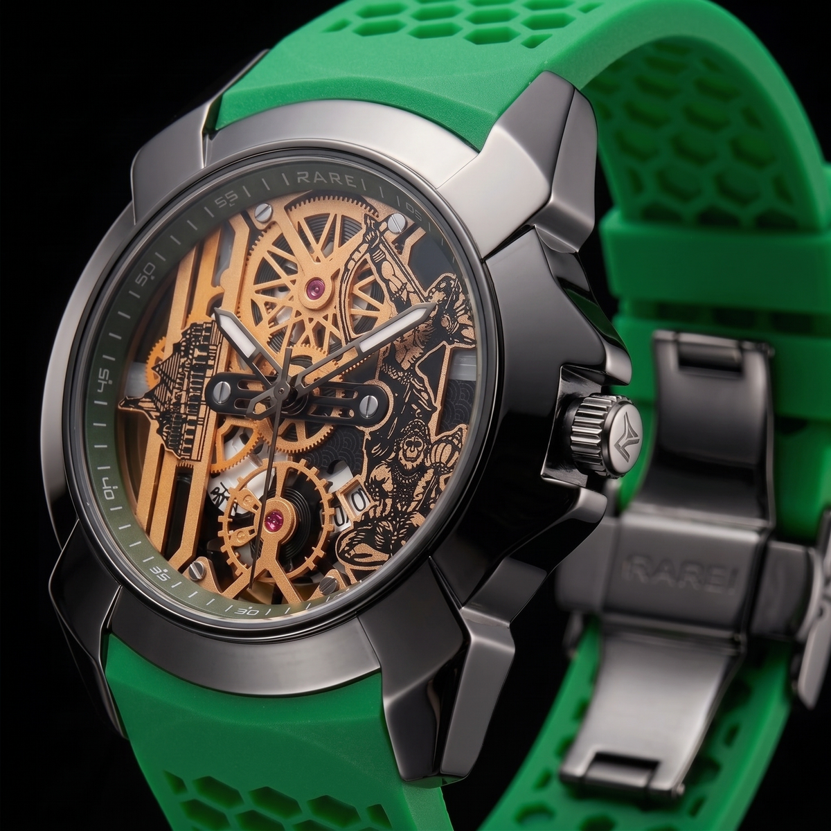 Raghunandan Black With Silicone Green S
