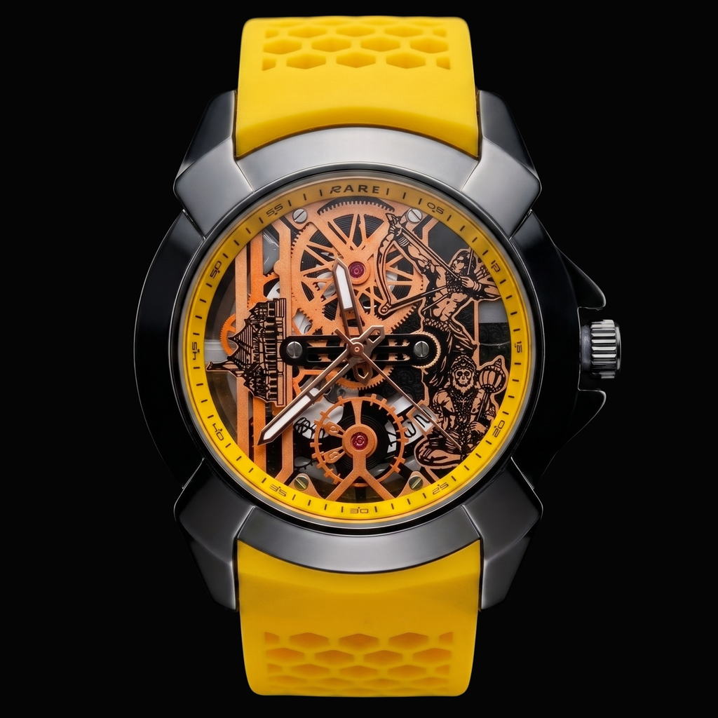Raghunandan Black With Silicone yellow S