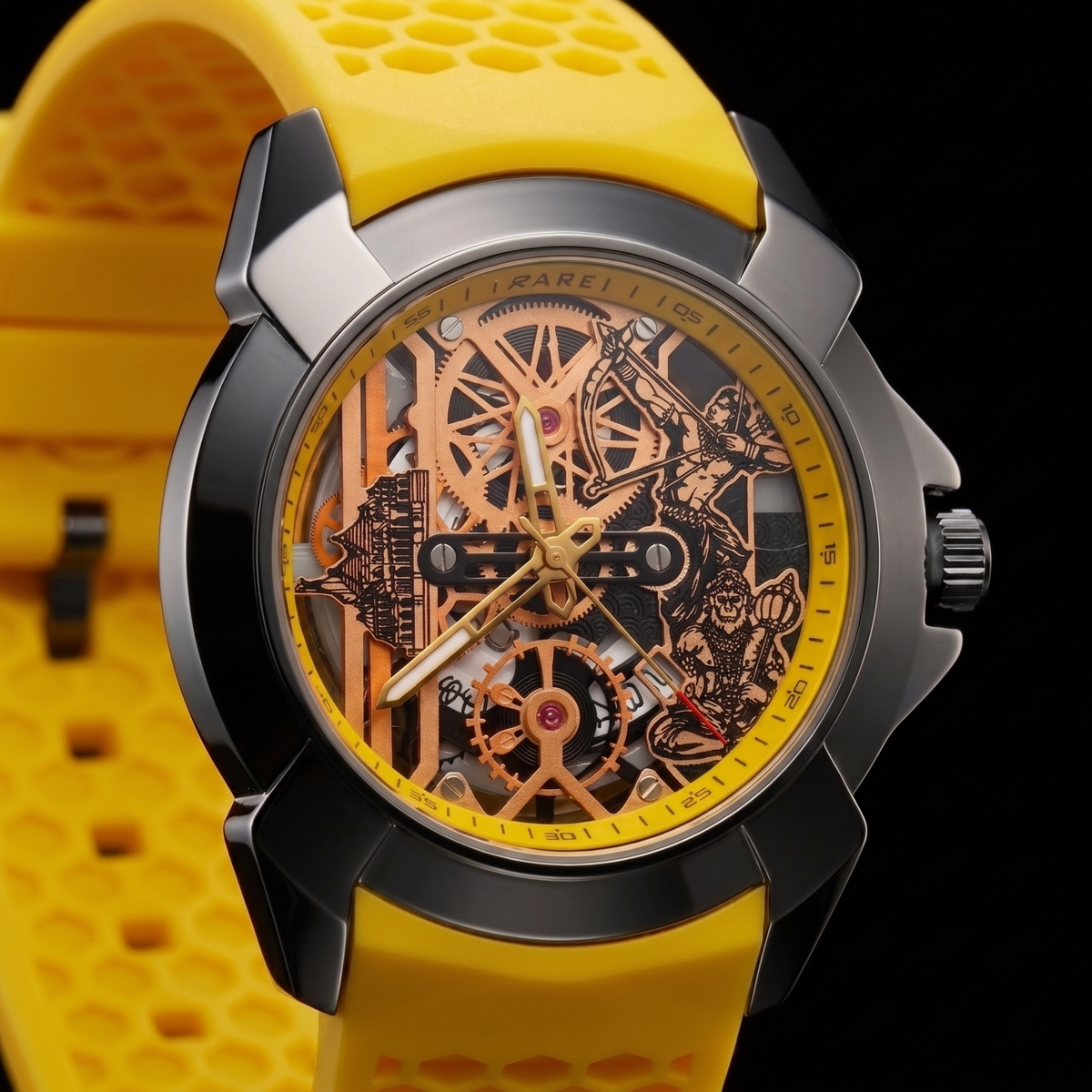 Raghunandan Black With Silicone yellow S