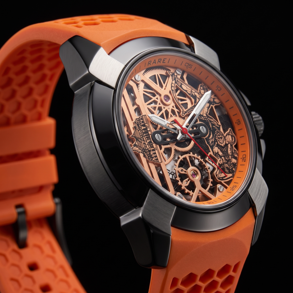 Raghunandan Black With Silicone Orange S