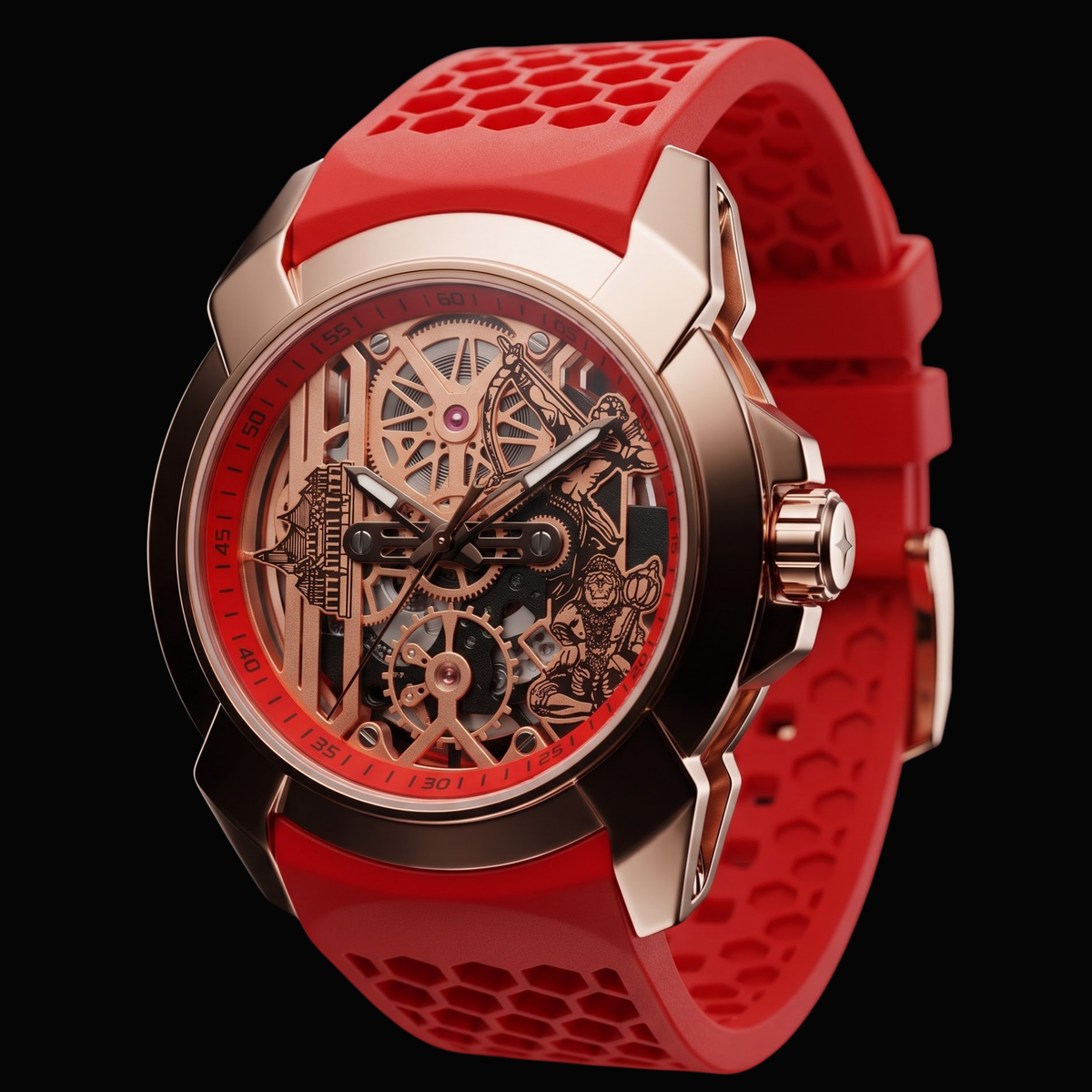Raghunandan Gold With Silicone Red S