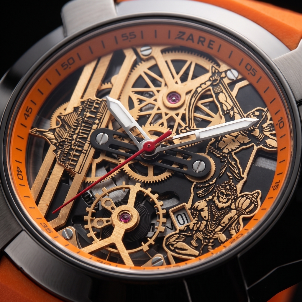 Raghunandan Black With Silicone Orange S