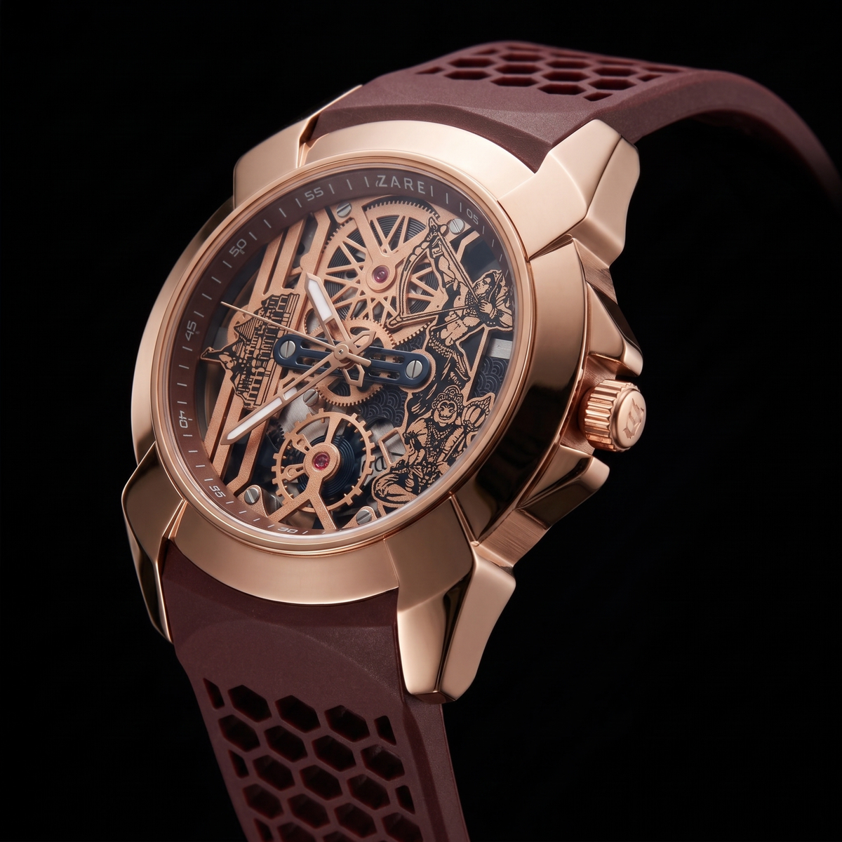Raghunandan Gold With Silicone Brown S