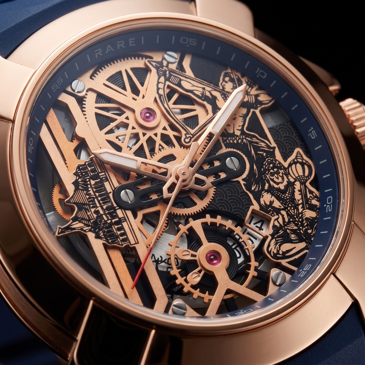 Raghunandan Gold With Silicone Blue S